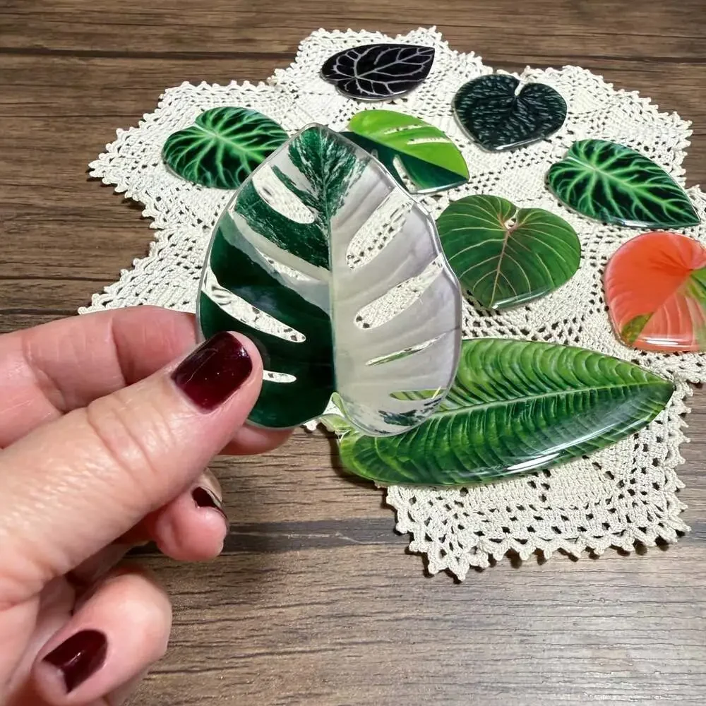 9pc Plant Leaf Shaped Fridge Magnets Decorative Refrigerator Magnets